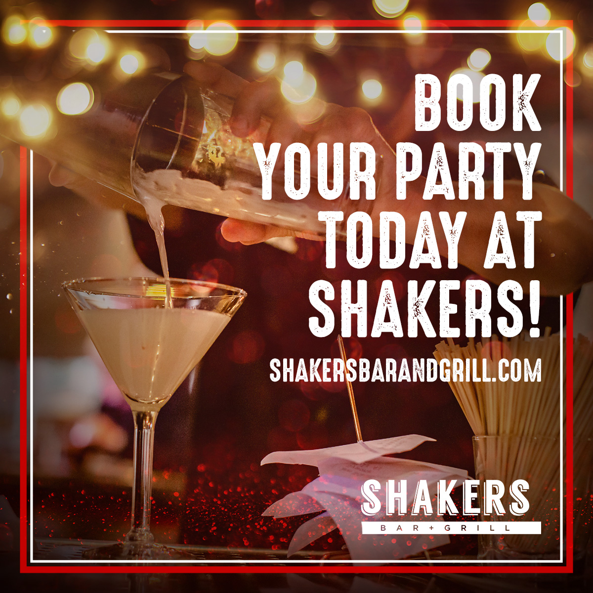 Book Your Party Today at Shakers