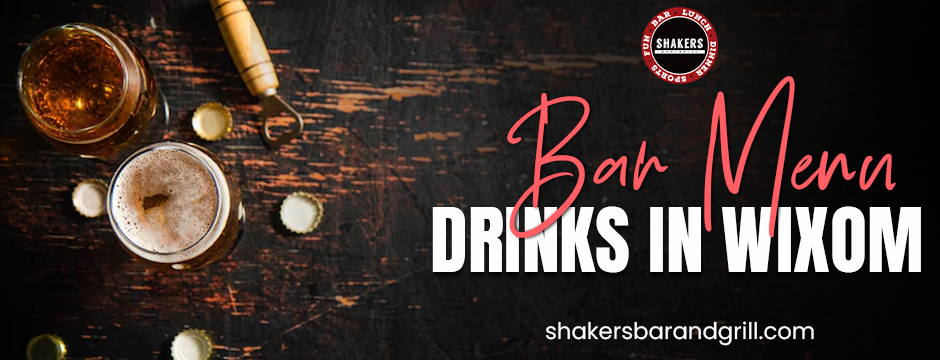 bar menu drinks
